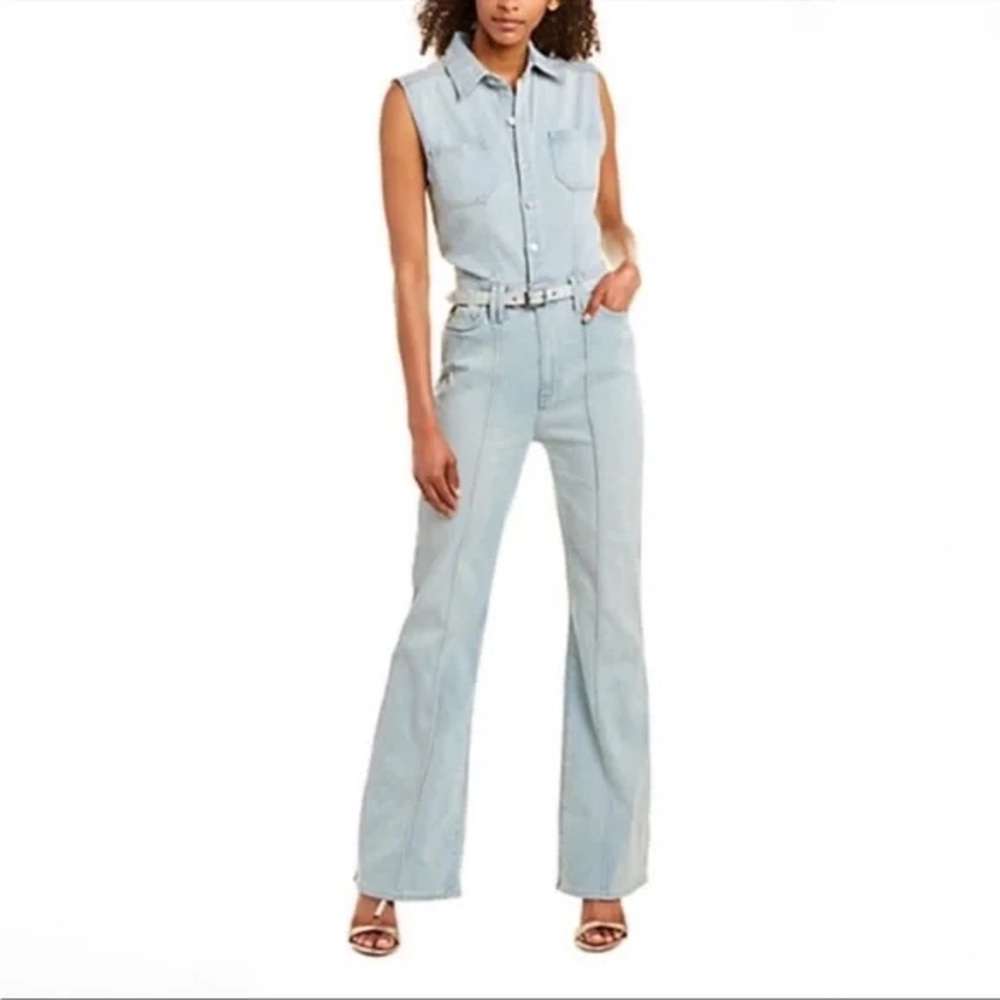 Current/Elliot Zenith Light Wash Sleeveless Denim Jumpsuit - Picture 2 of 7